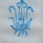 Squid Drypoint print